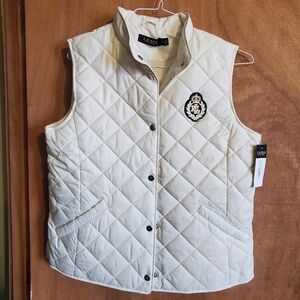 Ralph Lauren Cream Quilted Vest NWT